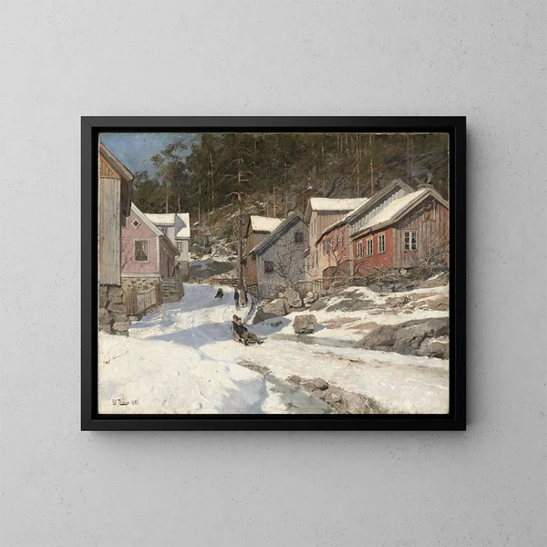 Rue à Krager - Frits Thaulow — quadro incorniciato alla parete