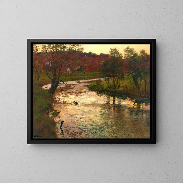 Tramonto sul fiume Elle vicino a Quimper, Francia - Frits Thaulow — quadro incorniciato alla parete