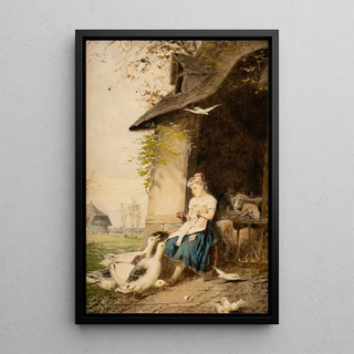 Fritz Beinke - Knitting goose girl.webp