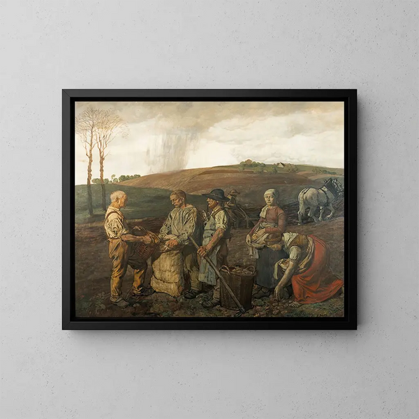 La Raccolta delle patate - Fritz Boehle — quadro incorniciato alla parete