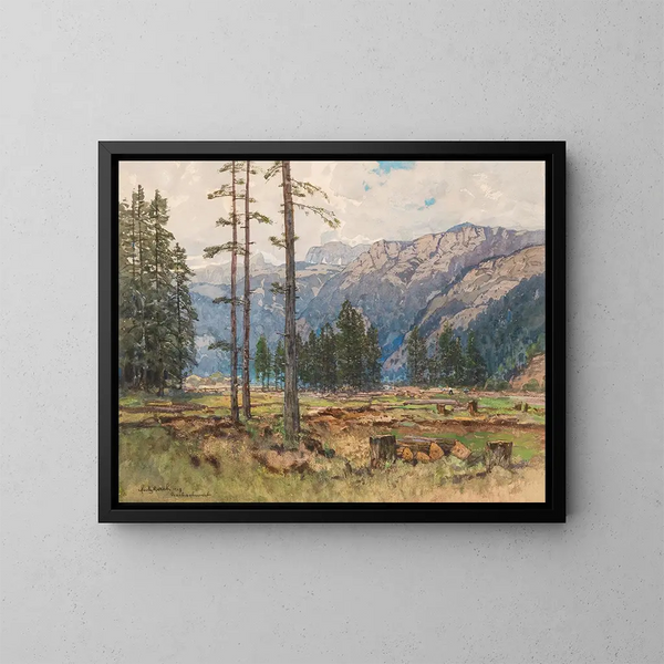 Vista sul monte Hochschwab - Fritz Lach — quadro incorniciato alla parete