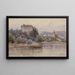 Vista su Grein sul Danubio - Fritz Lach — quadro incorniciato alla parete