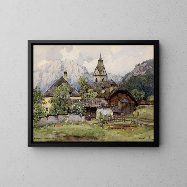 Vista su Tragss - Fritz Lach — quadro incorniciato alla parete
