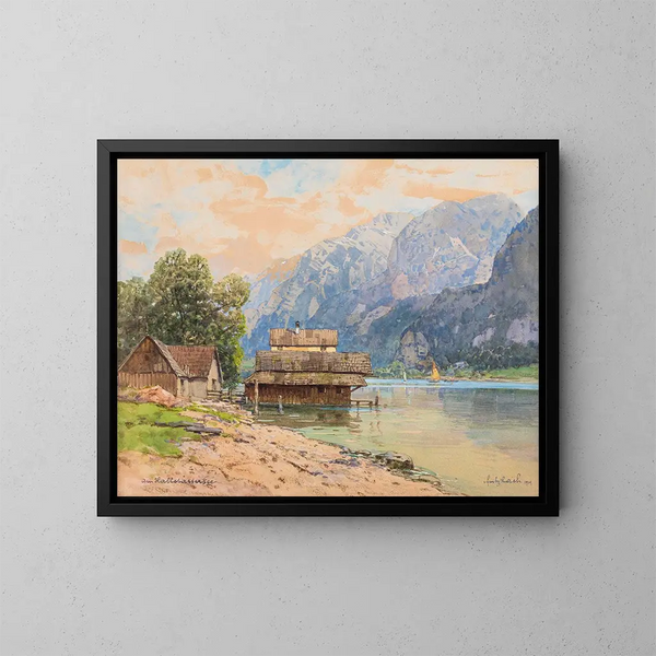 Bateaux a Hallstatt - Fritz Lach — quadro incorniciato alla parete