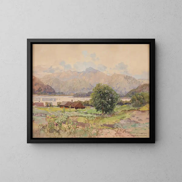Il lago Traun ad Altmünster - Fritz Lach — quadro incorniciato alla parete