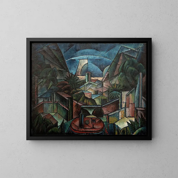 Paesaggio cubo-futurista - Fritz Stuckenberg — quadro incorniciato alla parete