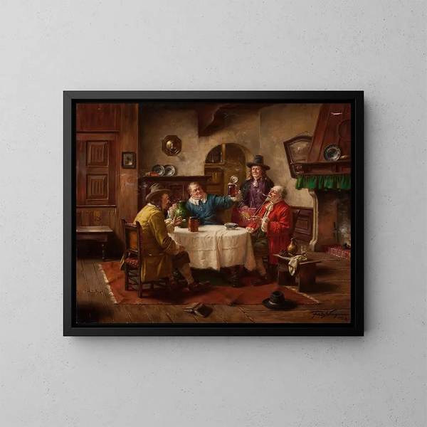 Conversazione tra gentiluomini - Fritz Wagner — quadro incorniciato alla parete