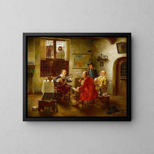 La lezione di musica - Fritz Wagner — quadro incorniciato alla parete