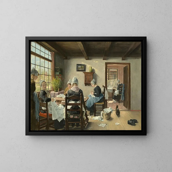 Interno olandese - Fritz von Uhde — quadro incorniciato alla parete