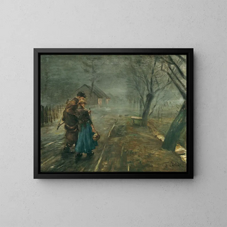 Marche difficile - Fritz von Uhde — quadro incorniciato alla parete