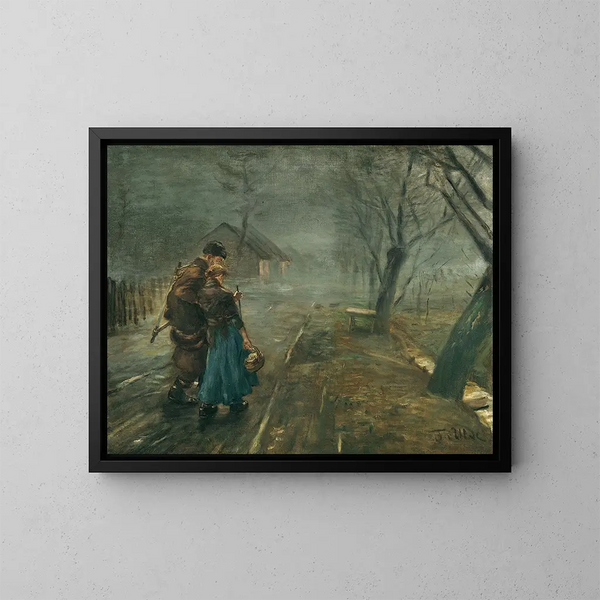Marche difficile - Fritz von Uhde — quadro incorniciato alla parete