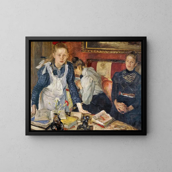 La lezione - Fritz von Uhde — quadro incorniciato alla parete