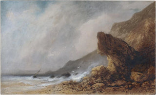 Gabriel Hippolyte Lebas - A Rocky Seacoast in a Storm.webp