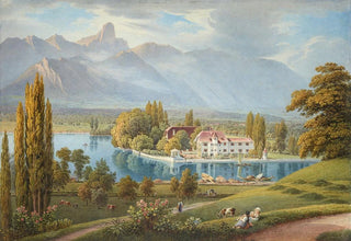Gabriel Lory the Younger - Ansicht von Schadau mit Aaremndung bei Thun.webp