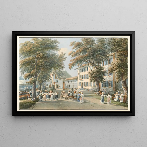 Interno dell'edificio di Montmirail - Gabriel Lory il Giovane — quadro incorniciato alla parete