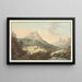 Vista dell'Abbazia di Einsiedeln e dei suoi dintorni nel cantone di Svitto - Gabriel Lory il Vecchio — quadro incorniciato alla parete
