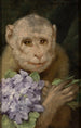 Singe con un mazzo di violette - Gabriel Max — vista dell’opera