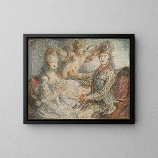 Gabriel de SaintAubin - Louis XVI And MarieAntoinette Crowned By Love.webp