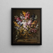 Una coppia di nature morte di fiori in urne dorate elaborate, ciascuna su un piedistallo in pietra - Gabriel de la Corte — quadro incorniciato alla parete