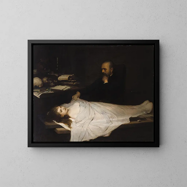 L'Anatomie - Gabriel von Max — quadro incorniciato alla parete