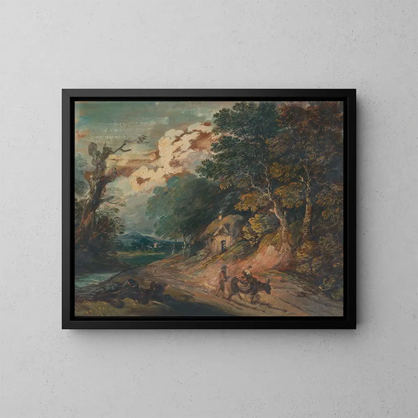 Paesaggio con una figura che monta un asino - Gainsborough Dupont — quadro incorniciato alla parete