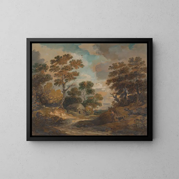 Paesaggio con un uomo che porta fascine - Gainsborough Dupont — quadro incorniciato alla parete