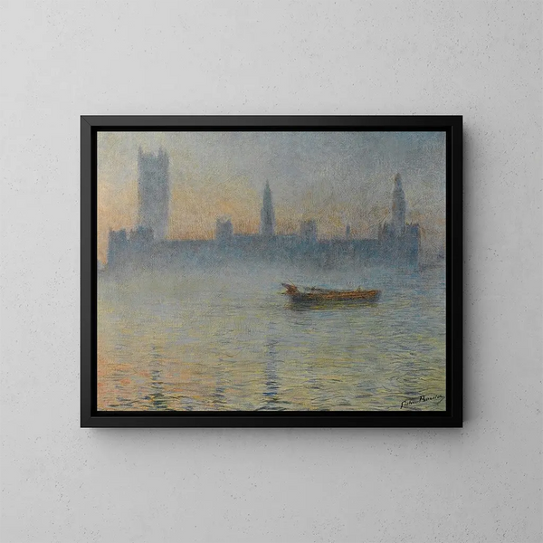 Nebbia sul Tamigi - Gaston Prunier — quadro incorniciato alla parete