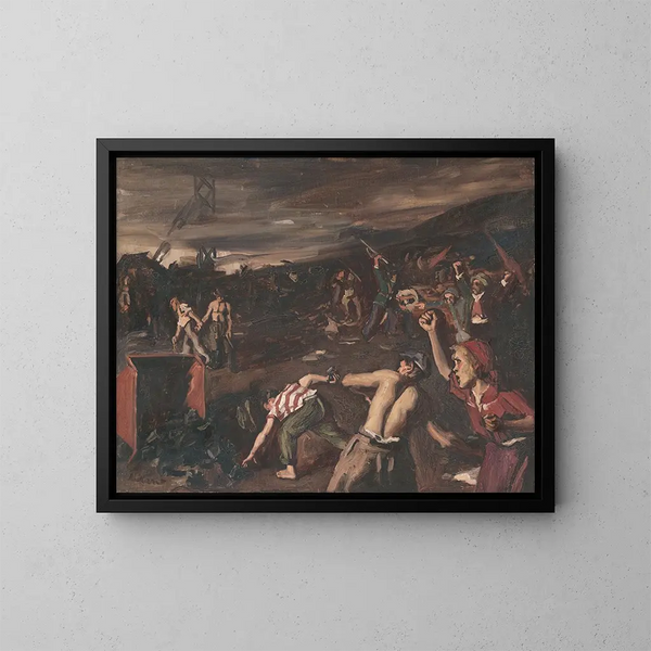 Sciopero dei minatori - Gejza Kukán — quadro incorniciato alla parete