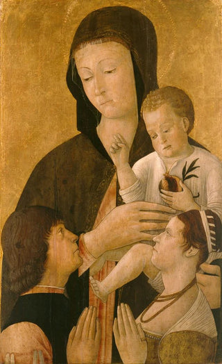 Gentile Bellini - Madonna with child and two donors.webp