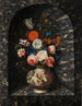 Bouquet di fiori in una nicchia in marmo nero e bianco - Georg Hinz — vista dell’opera