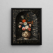 Bouquet di fiori in una nicchia in marmo nero e bianco - Georg Hinz — quadro incorniciato alla parete