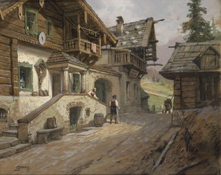 Rue de village dans les Alpes - Georg Janny — vista dell’opera