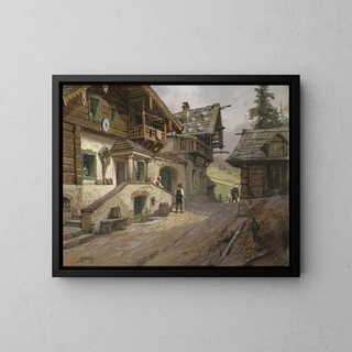 Rue de village dans les Alpes - Georg Janny — quadro incorniciato alla parete