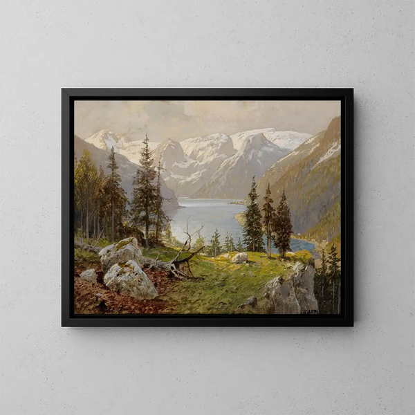 Lago di Hallstätter - Georg Janny — quadro incorniciato alla parete