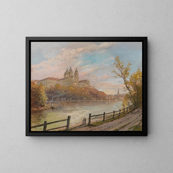 Monastero di Melk - Georg Janny — quadro incorniciato alla parete