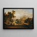 Paesaggio italiano con pellegrini - Georg Petzolt — quadro incorniciato alla parete