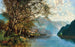 Lago Millstättersee con lavandaie - Georg Schnreither — vista dell’opera