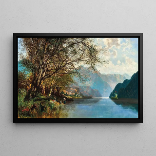 Georg Schnreither - Lake Millstttersee with Washerwomen.webp