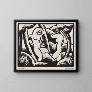 Nu IX - Georg Schrimpf — quadro incorniciato alla parete