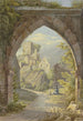 Arc gothique avec vue sur un château - Georg von Krieg — vista dell’opera