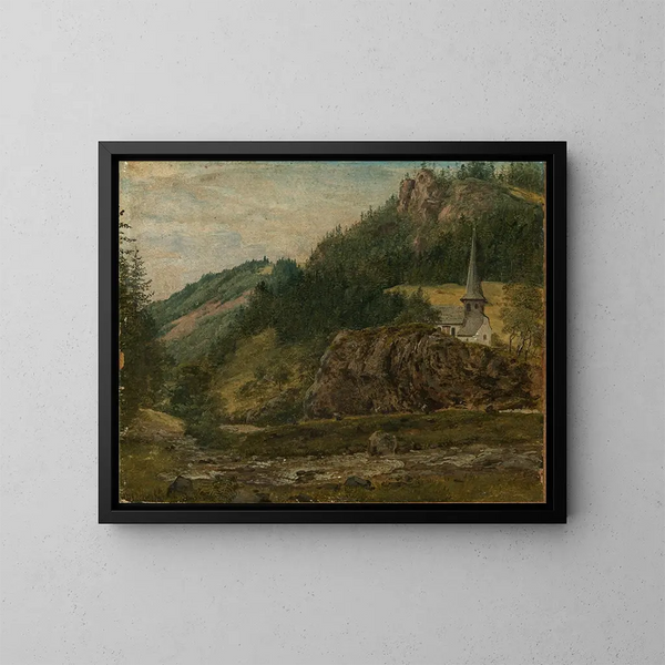 La cappella Oswald a Hllsteig nella valle di Hll - Georg Wilhelm Issel — quadro incorniciato alla parete