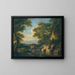 Un paesaggio montano boscoso con figure vicino a un fiume in primo piano - George Barret — quadro incorniciato alla parete