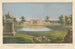 Vista della casa dalla statua equestre nel parco del conte Temple a Stow nel Buckinghamshire - George Bickham il Vecchio — vista dell’opera