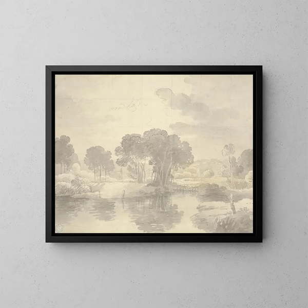 Paesaggio fluviale sul Tamigi - George Bulteel Fisher — quadro incorniciato alla parete