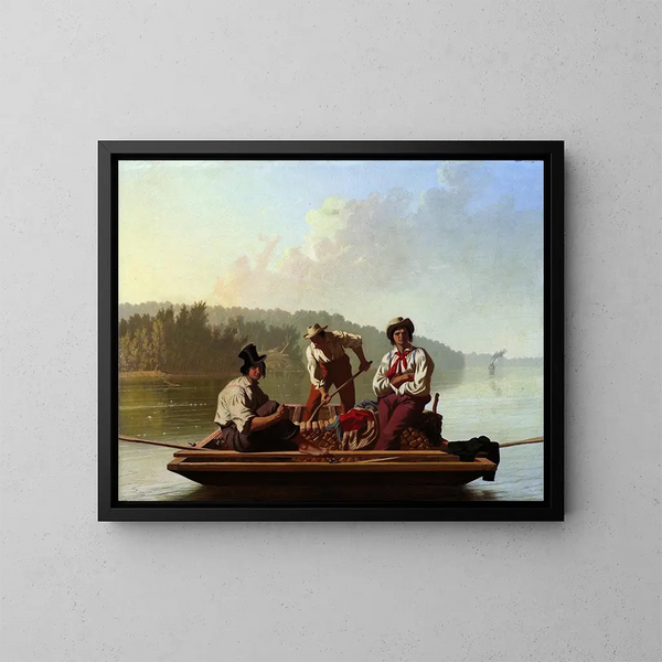I barcaioli del Missouri - George Caleb Bingham — quadro incorniciato alla parete