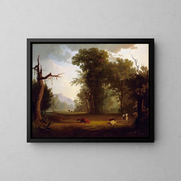 Paesaggio con bestiame - George Caleb Bingham — quadro incorniciato alla parete