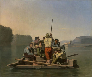 George Caleb Bingham - Lighter Relieving a Steamboat Aground.webp