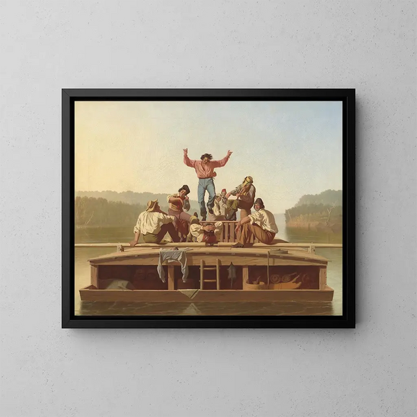 I gioiosi barcaioli - George Caleb Bingham — quadro incorniciato alla parete