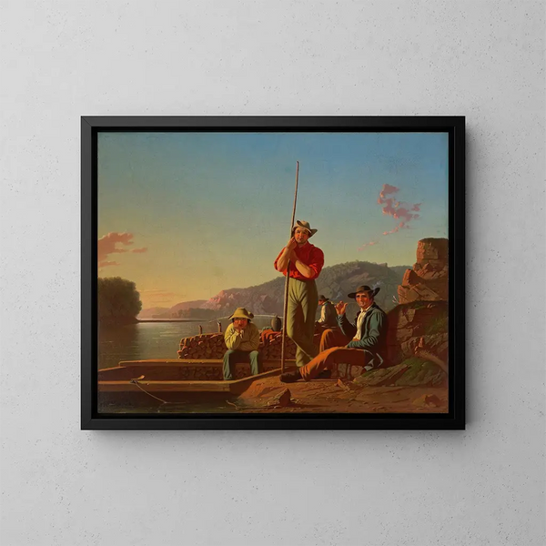 La barca di legno - George Caleb Bingham — quadro incorniciato alla parete