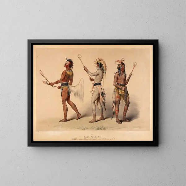Giocatori di palla - George Catlin — quadro incorniciato alla parete